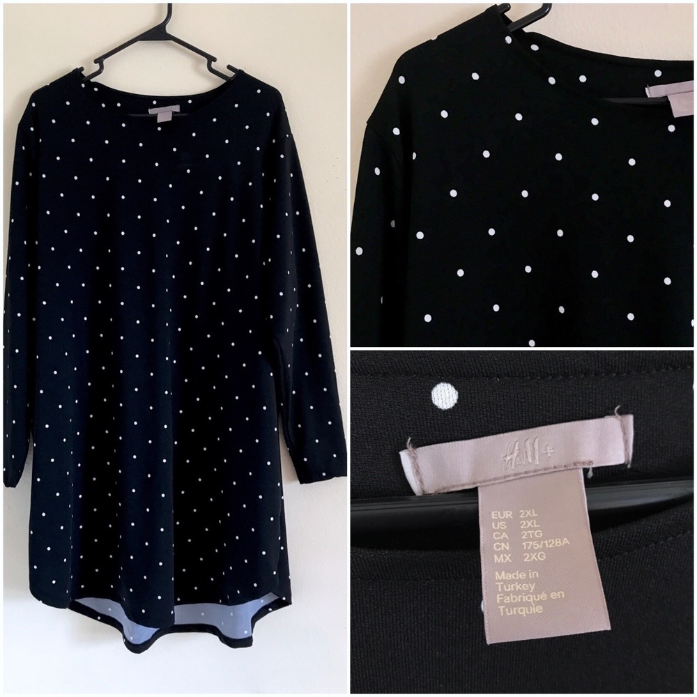 H&M plus size polka dot tunic 2X NWOT